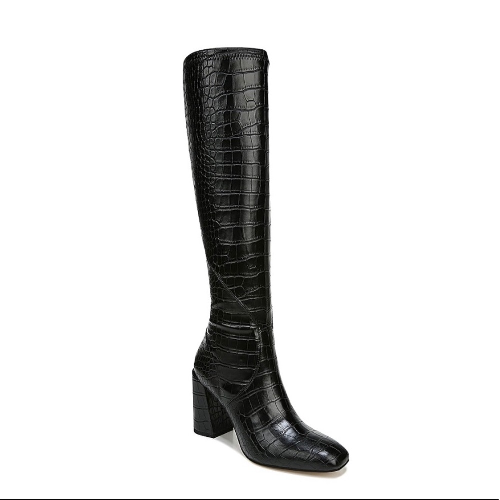 Franco Sarto Gardenia Boot- Black Croc- NIB